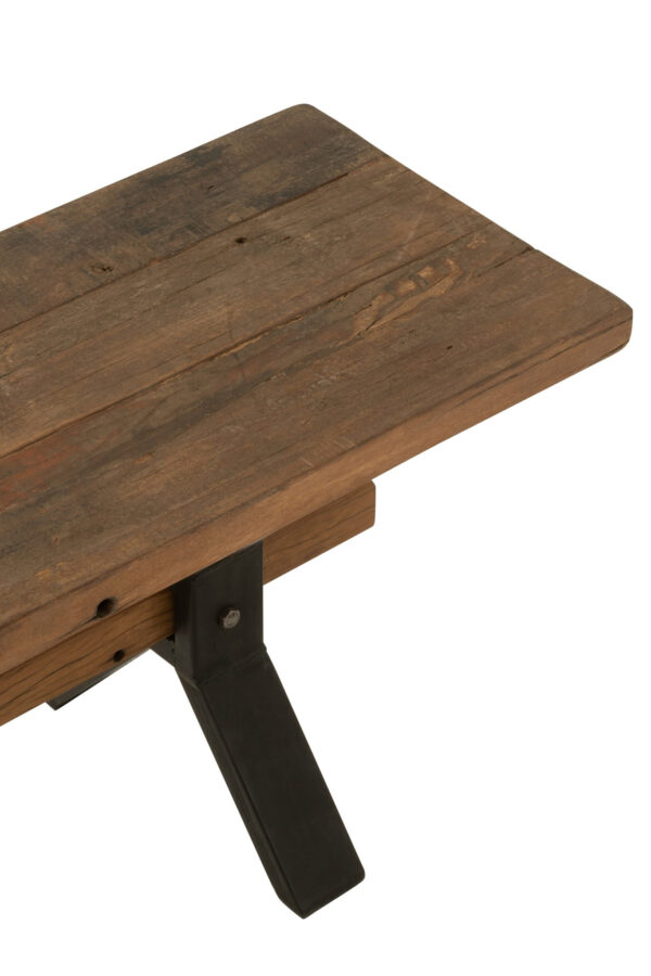 Vintage bruine houten (eetkamer) bank