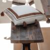 Vintage bruine houten (eetkamer) bank