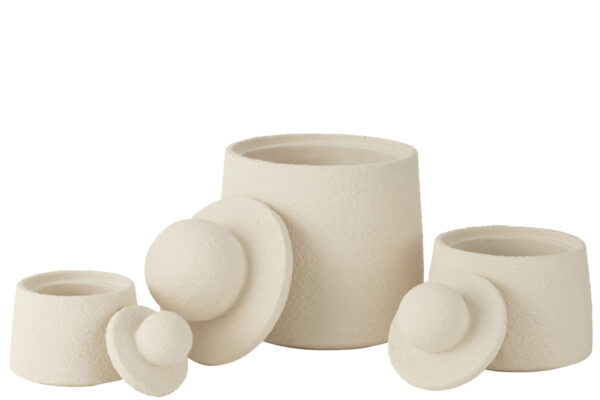 53049-0.jpg Set van 3 beige decoratieve potten Maris