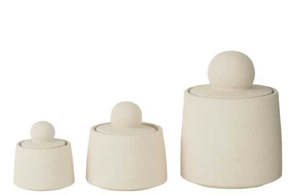 53049-1.jpg Set van 3 beige decoratieve potten Maris