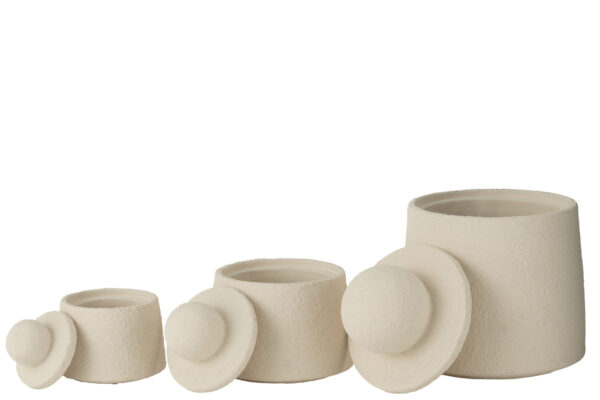 53049-2.jpg Set van 3 beige decoratieve potten Maris