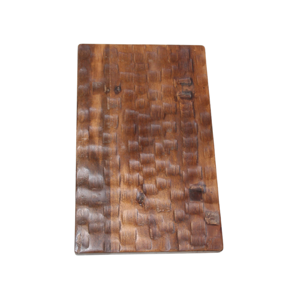 Krukje Mangohout gebeiteld blad bruin - 40x25x20 cm
