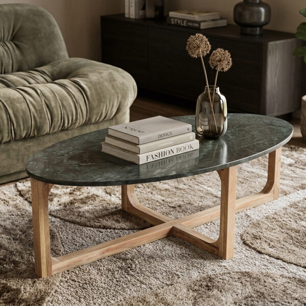 TAST00163-1.jpg Ovale marmeren salontafel - groen - 120 x 60 x 38 cm