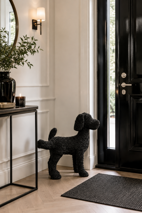 Zwarte Decoratieve Hond Max Polyresine