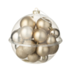 59884 Set van 24 Kerstballen Champagne:Goud – J-Line Set van 24 Kerstballen Champagne/Goud – J-Line