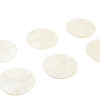 Set van 6 schelp-onderzetters, wit