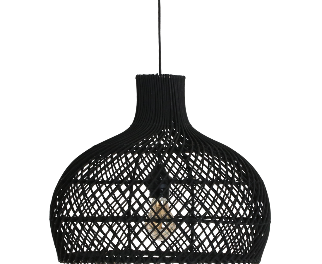 Maze rotan hanglamp zwart - Ø 42x36 cm