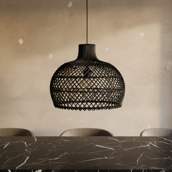 Maze rotan hanglamp zwart - Ø 42x36 cm