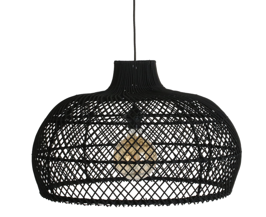 LIRA00901B-1.png Maze rotan hanglamp zwart - Ø 57 x 36 cm