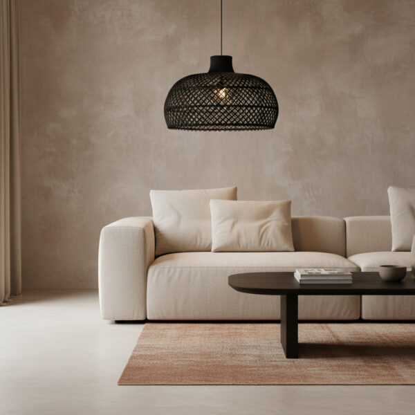 Maze rotan hanglamp zwart - Ø 57 x 36 cm