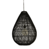 Maze druppel rotan hanglamp zwart - Ø 45x65 cm