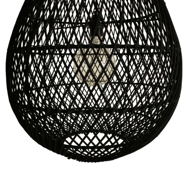 Maze druppel rotan hanglamp zwart - Ø 45x65 cm