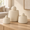 Set van 3 beige decoratieve potten Maris 53049 Set van 3 beige decoratieve potten Maris